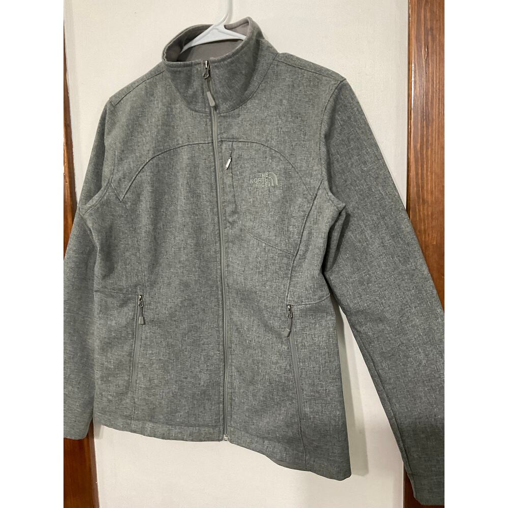 The North Face Women's Apex Bionic Jacket Windwall Size Medium Gray Fleece Lined - Picture 3 of 7